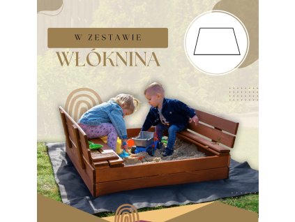 170800 sbp100set04 piaskownica drewniana premium 100 x 100 cm zestaw M0