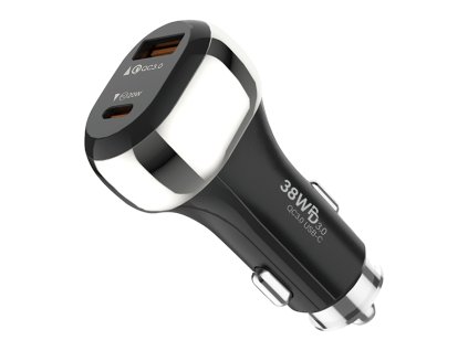 USB+USB-C avtomobilski polnilec 38W hitro polnjenje