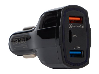 Dvojni USB + USB-C avtopolnilnik 31W