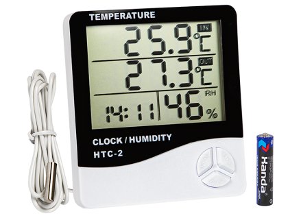 Digitalni termometer in higrometer z uro