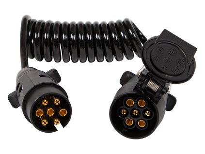 Spiralni raztegljivi kabel 7 pin 1,5m za prikolice