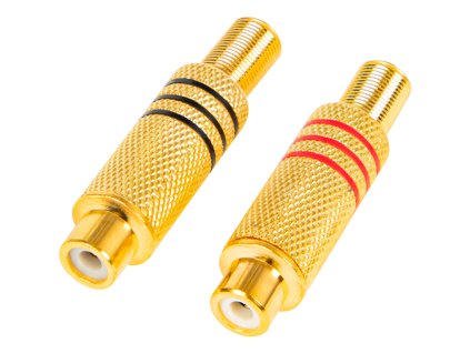 RCA konektor za kabel ZLAT VELIK 2 kosa (črno-rdeč)