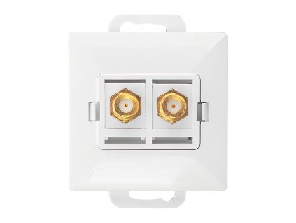 Dvojna vtičnica tipa F Pearl, TV/F-F/P2, bela