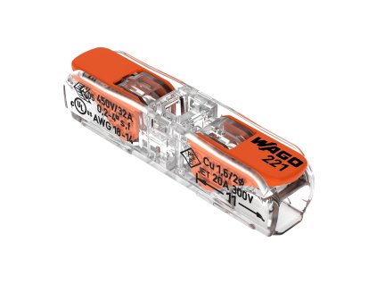 Sponka za povezovanje z eno žico WAGO, dvostranska,221-2411, 0,2-4,00mm?,10 kos