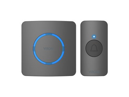 ENGA AC, brezžični zvonec na elektriko, sistem učenja, 38 zvokov, 200 m, črn