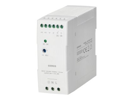 Industrijsko napajanje za DIN letev, 24VDC, 2,5A, 60W, plastično ohišje