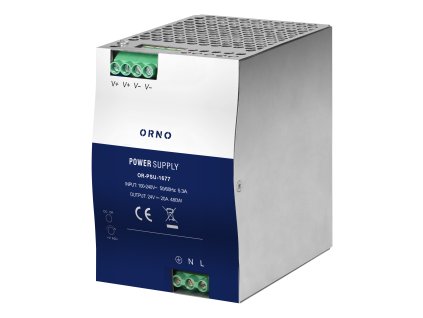 Industrijsko napajanje za DIN letev, 24VDC, 20A, 480W, kovinsko ohišje