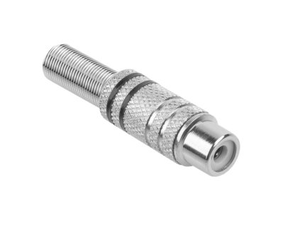 RCA priključni konektor, kovinski, 2 trakova, črn