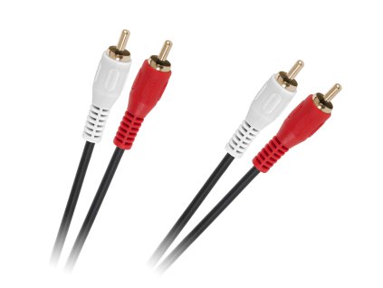 Povezovalni kabel 2 x RCA - 2 x RCA 1,5 m črn 4 mm