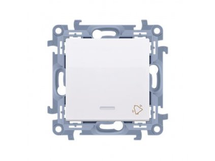 Stikalo Simon 10 LED zvonec modul beli