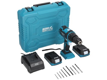 Baterijski vijačnik z torbico DEDRA SAS+ALL DED7030A02, vijačnik, dve bateriji 2Ah, polnilec, 9 dodatkov.