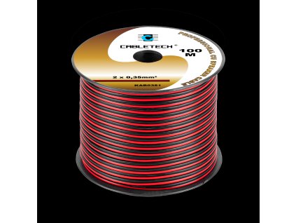 Zvočniški kabel 2x 0,35mm CU črno-rdeč (100m)