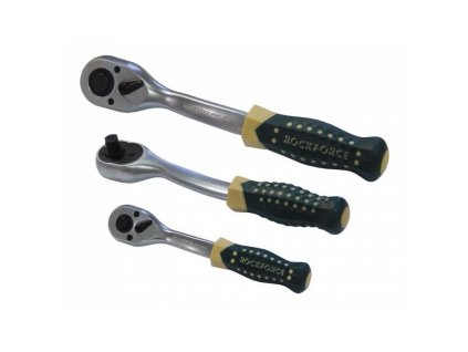 Ojačana ukrivljena ratchet z gumiranim ročajem 1/2"