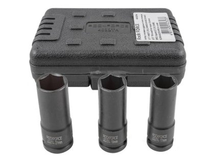 ROCKFORCE Komplet tankih udarnih nastavkov 1/2" 6-krakih 3 kosi
