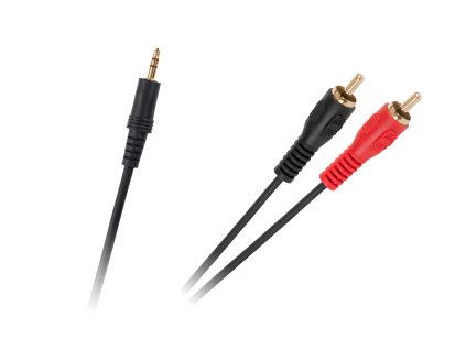 JACK 3,5-2xRCA kabel zlati priključki črn