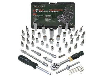ROCKFORCE Komplet 6-kočnih Orodij 51 delov 1/4" 4-14 mm