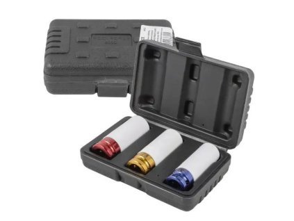 ROCKFORCE Komplet nastavkov za udarne ključe 1/2" na ALUKOLÁ, 3 delni set, 6-kotni