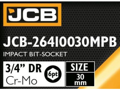 JCB Nadometni BIT ključ 3/4" 30mm 6-kraki Cr-Mo