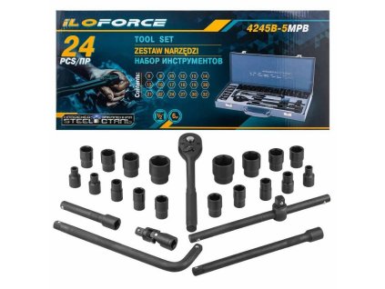ILOFORCE Set orodja 1/2" 6-kratnih 8-32mm 24 DELI + TORBA
