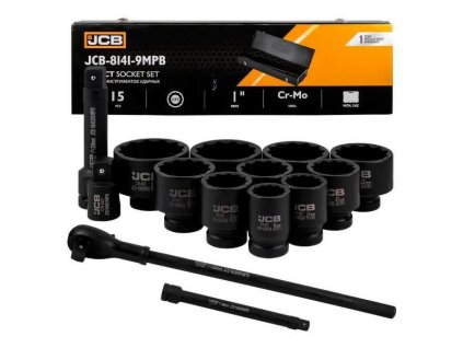JCB Set NARAZNIH orodij 1" Cr-Mo 12-krakastih 15 ELEMENTOV