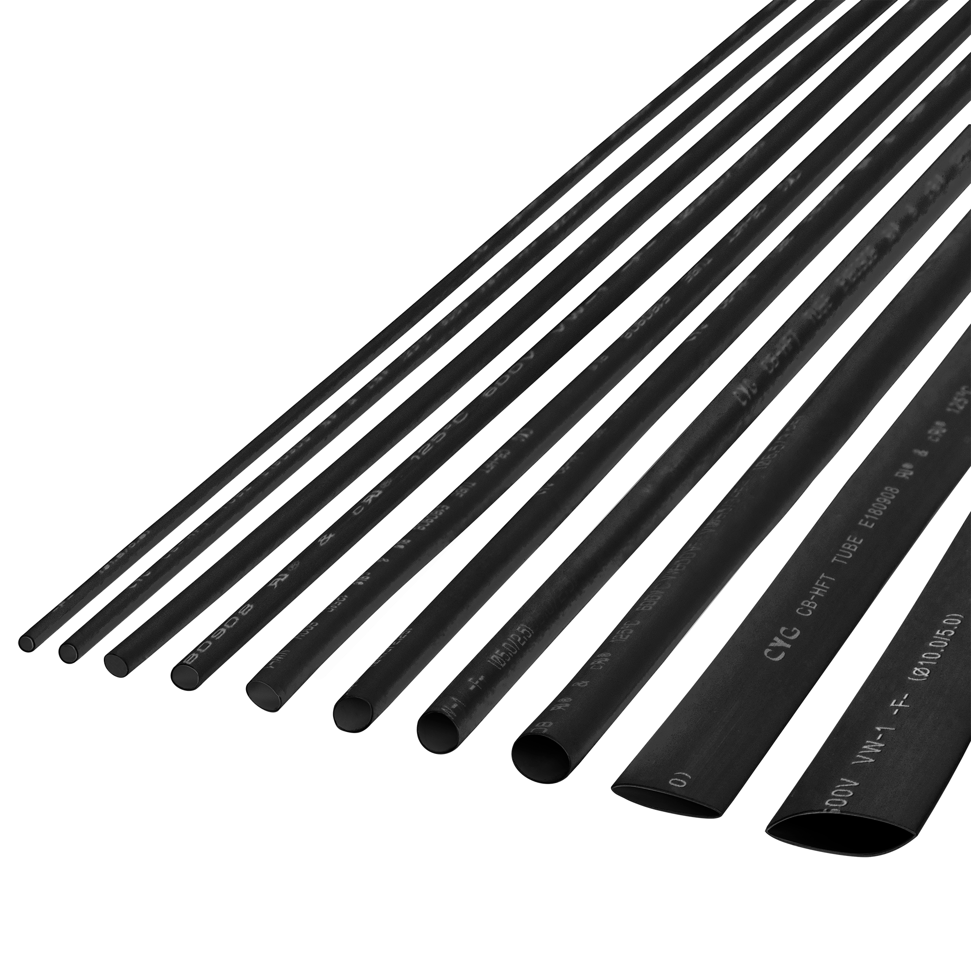 CABLETECH Skrčljiva cev 10 kosov 1,5 mm črna 1 m NAR0242.1