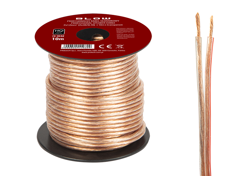 BLOW Zvočniški kabel 2x1,00 mm prozoren 10 m