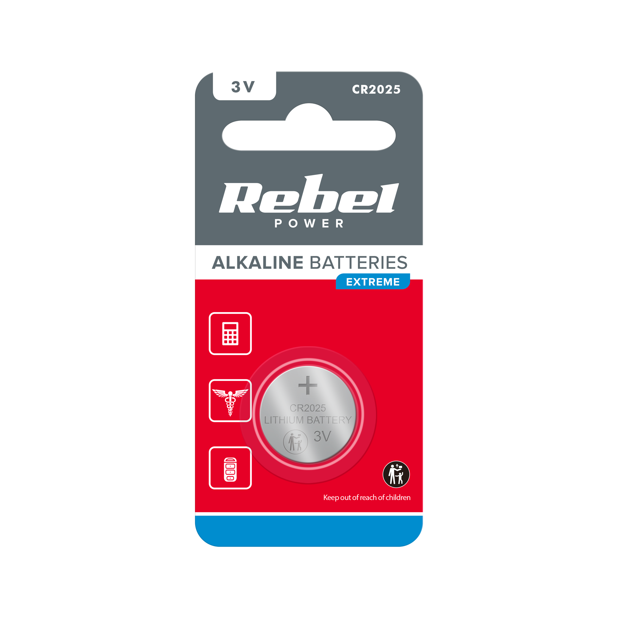 Rebel CR2025 baterija 1kos BAT0195