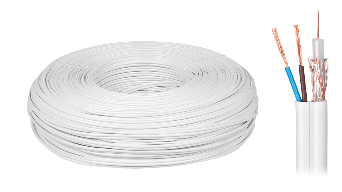 Elektrokabel Koaksialni kabel YWDXek 75-0,59/3,7 K-60 + 2x0,5 mm 100 m