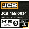 JCB UDARNI NADSTAVEK 3/4" Cr-Mo 6-kotni 24mm VTIČNIK