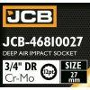 JCB NASTAVEK udarni DEBELI 3/4" Cr-Mo 12-kotni 27mm KLJUČ nastavek