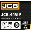 JCB Udarna glava 1/2" 19mm 6-kraka Cr-Mo glava