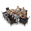 SET VRTNEGA MEBLJA / 8 STOLČKOV + VELIKA MIZA / RJAVA + BEŽNA *3654