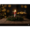 BOŽIČNA LED SVEČA 10 x 10 x 27,5 CM BELA-RDEČA *7724