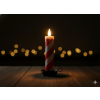 BOŽIČNA LED SVEČA 10 x 10 x 27,5 CM BELA-RDEČA *7724