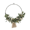 Božični venec 40 cm s imele LED *2084