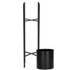 Črna kovinska cvetlična posoda GA0196