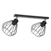 Črna stropna svetilka PINO 2x60W E27