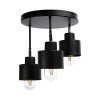 Črna stropna svetilka s 3 premičnimi glavami