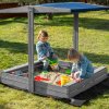 166732 sbp120rset01 piaskownica drewniana premium 120 x 120 cm zestaw z daszkiem M0
