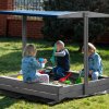 166740 sbp120rset01 piaskownica drewniana premium 120 x 120 cm zestaw z daszkiem M0