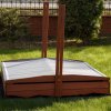 166914 sbp140rset02 piaskownica drewniana premium 140 x 140 cm zestaw z daszkiem M0