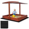 166940 sbp140rset02 piaskownica drewniana premium 140 x 140 cm zestaw z daszkiem M0
