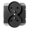 Vgradna dvojna vtičnica 2x2P+E Onyx, 16A, 250V, PT-6OR, črna