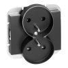 Vgradna dvojna vtičnica 2x2P+E Onyx, 16A, 250V, PT-6OR, črna