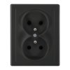 Vgradna dvojna vtičnica 2x2P+E Malta 16A, 250V, PT-6M, mat črna