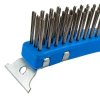metal brush with plastic handle