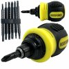 reversible ratchet screwdriver with switch adjustable bits