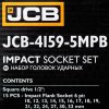 JCB Set udarnih nastavkov 1/2" Cr-Mo 6-krakih 15 kosov 10-32mm