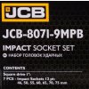 JCB Komplet udarnih nastavkov 1" Cr-Mo 12-kraki 7 delov 46-75 mm