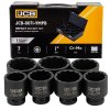 JCB Komplet udarnih nastavkov 1" Cr-Mo 12-kraki 7 delov 46-75 mm